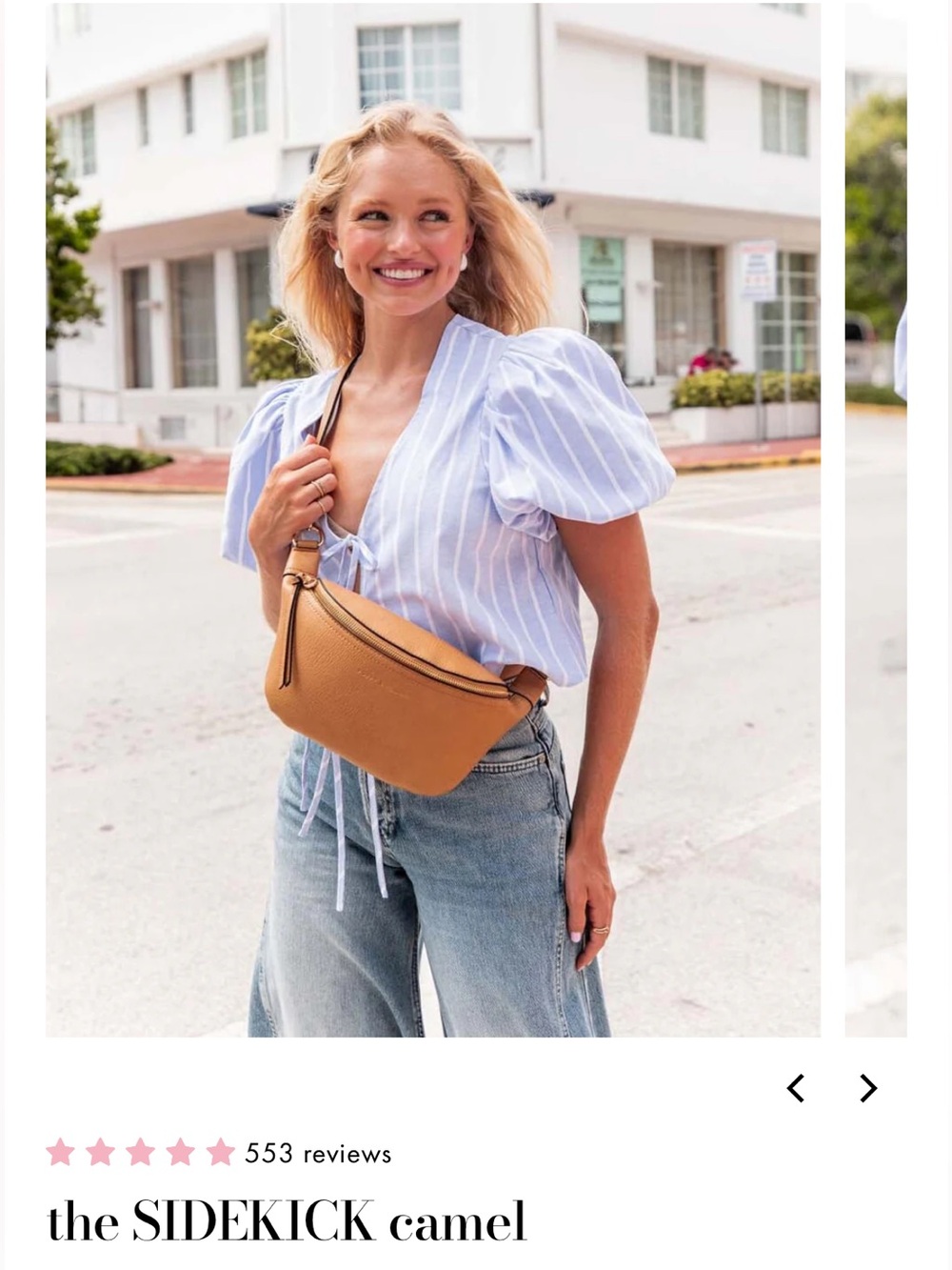 Poppy & Peonies Camel Sidekick Crossbody Bag